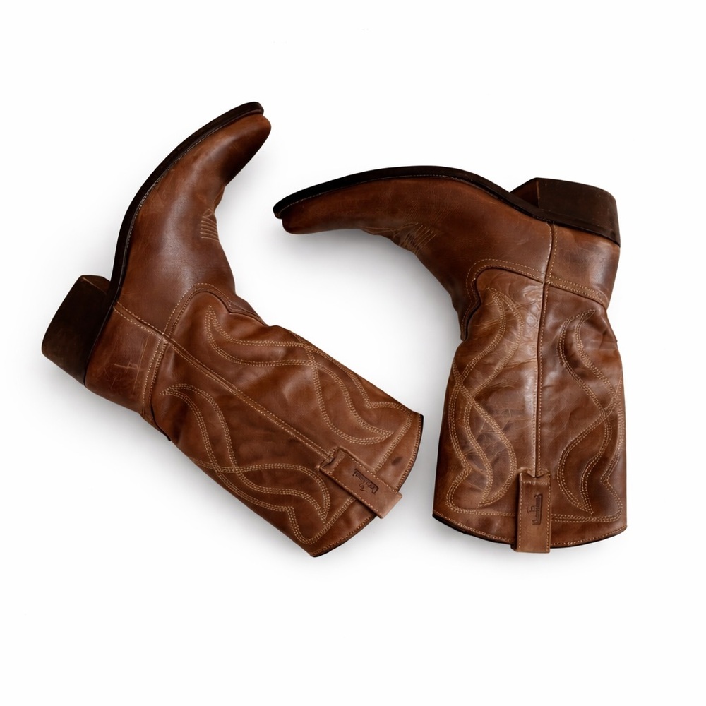 EL CHAPARRAL Cowboy Boots Leather Western Brown Size 11 Men Size 12.5 women - Picture 3 of 11